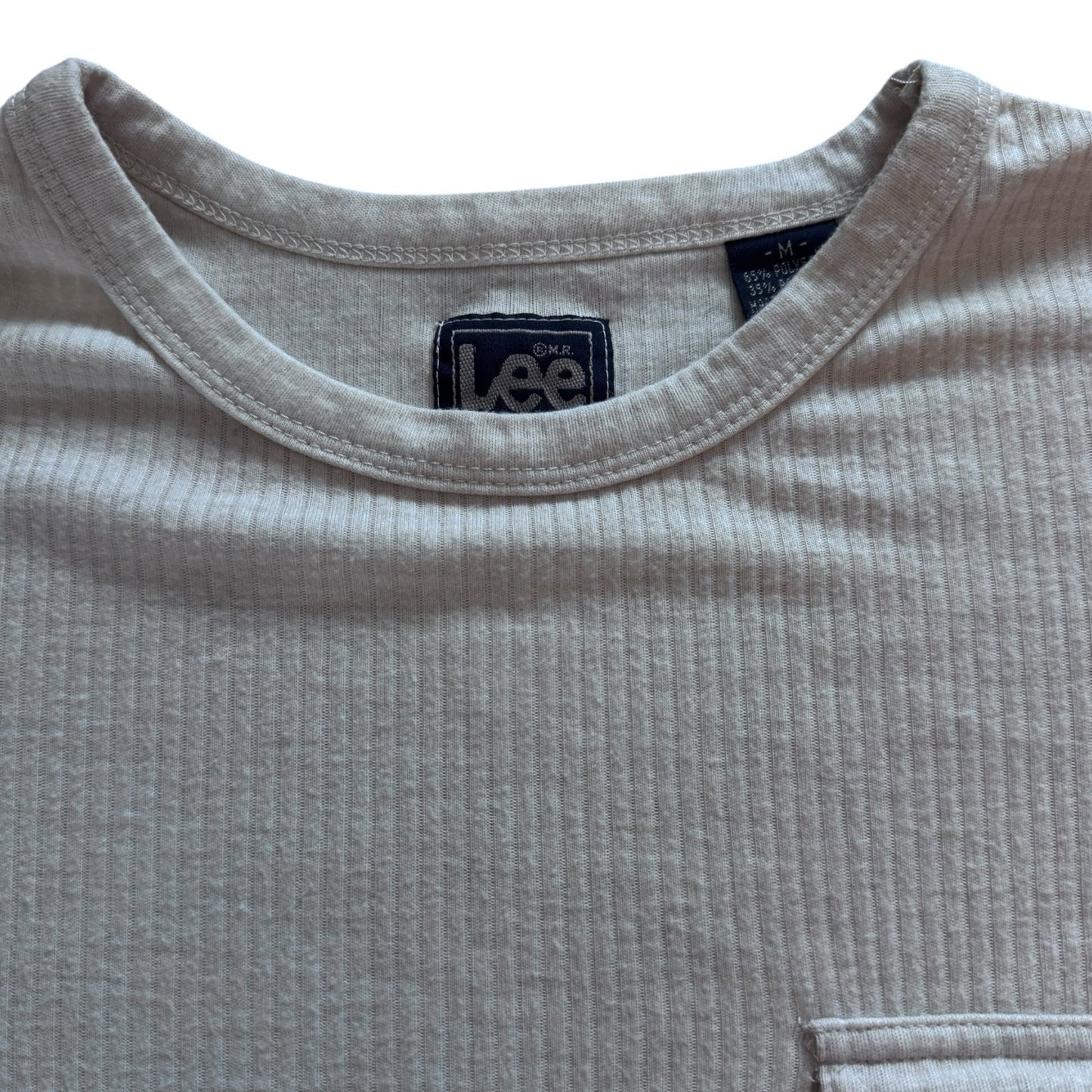 Medium Lee Beige Long Sleeved Ribbed T-Shirt