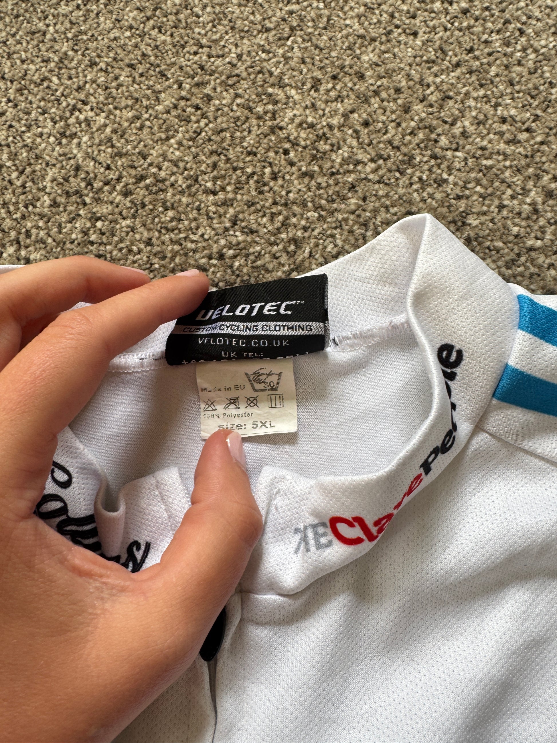 5XL Delotec White Magpie & Proud Cycling Shirt