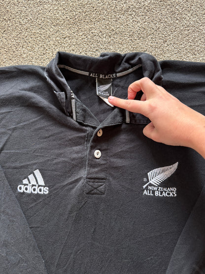 Medium Adidas Black New Zealand All Blacks Rugby Shirt
