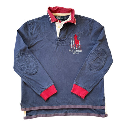 Large Ralph Lauren Navy Los Angeles Games Rugby Shirt