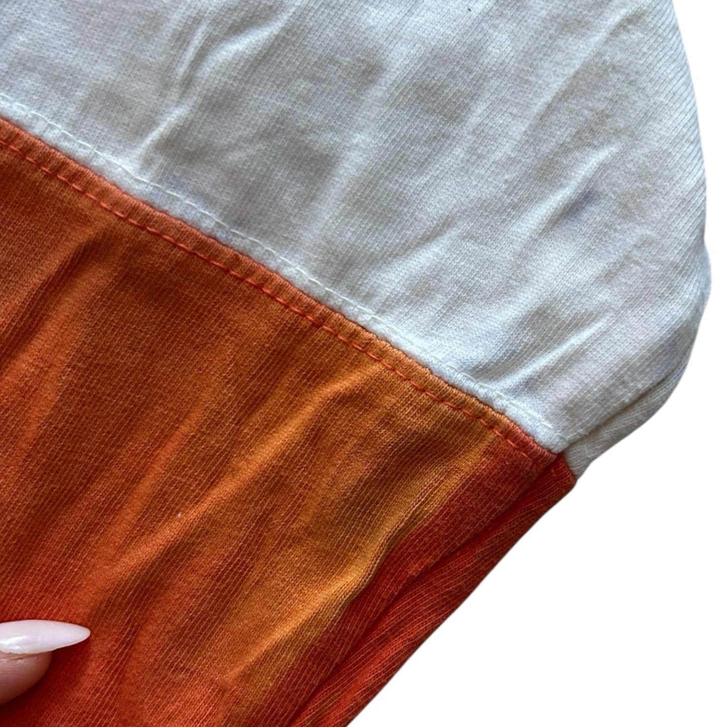 Medium Bershka Orange And White Rugby Shirt - marks