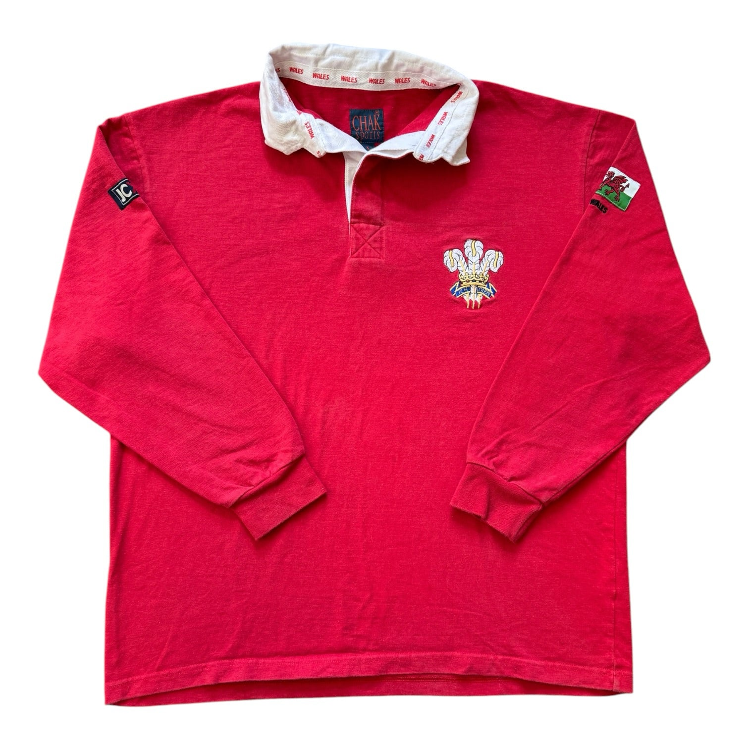 Large Chak Sports Red Wales Rugby Shirt