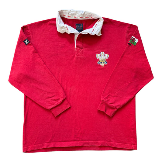 Large Chak Sports Red Wales Rugby Shirt