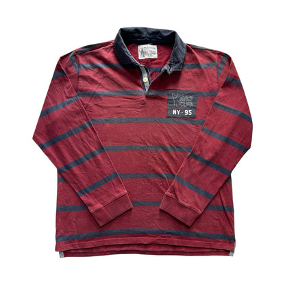 XXL Sea Hunters Red and Navy Yacht Club Rugby Shirt