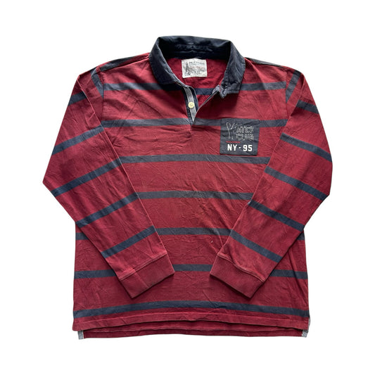 XXL Sea Hunters Red and Navy Yacht Club Rugby Shirt