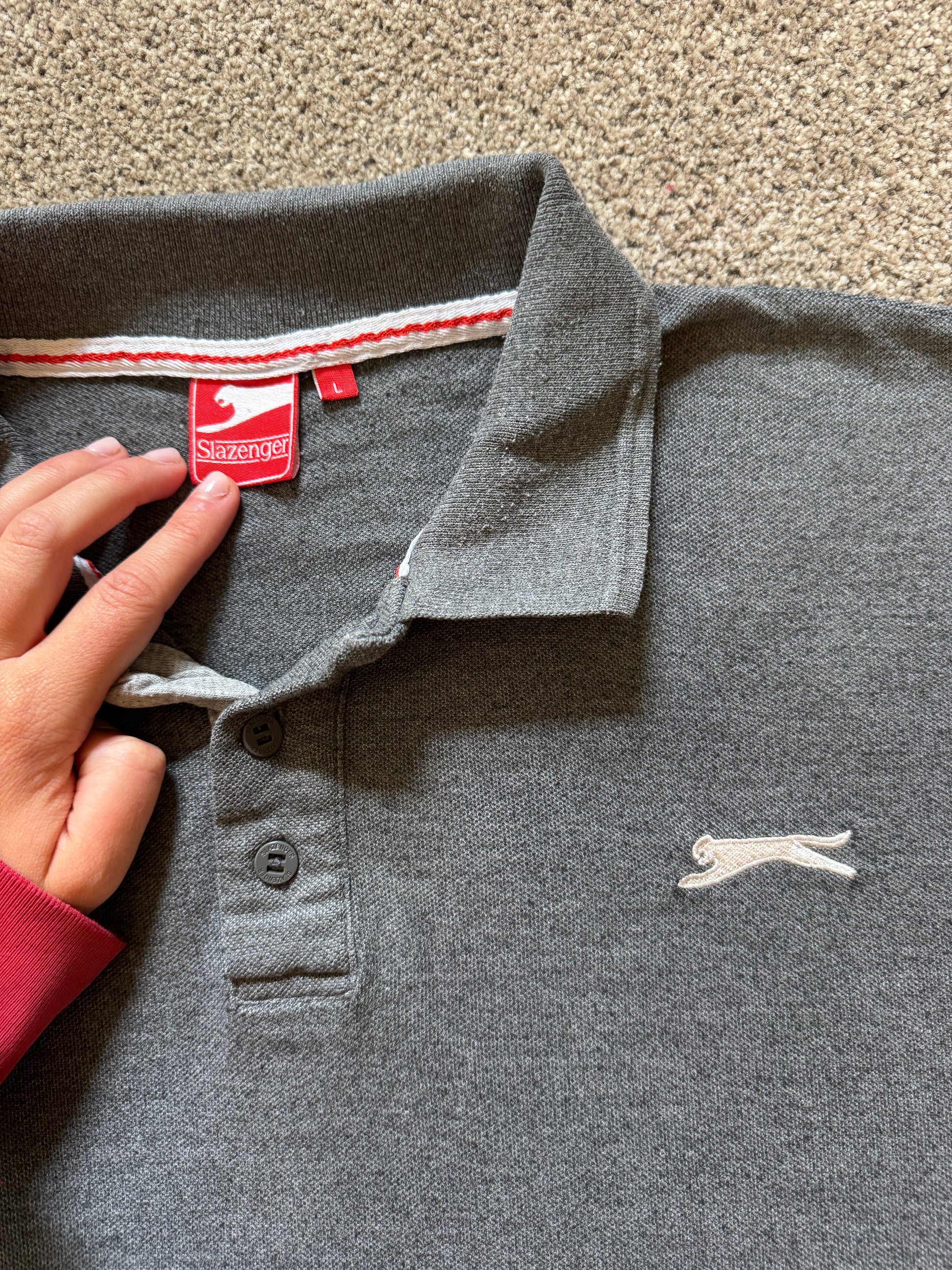 Large Slazenger Grey Polo Shirt