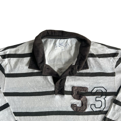 Medium Levi's White and Black Rugby Shirt