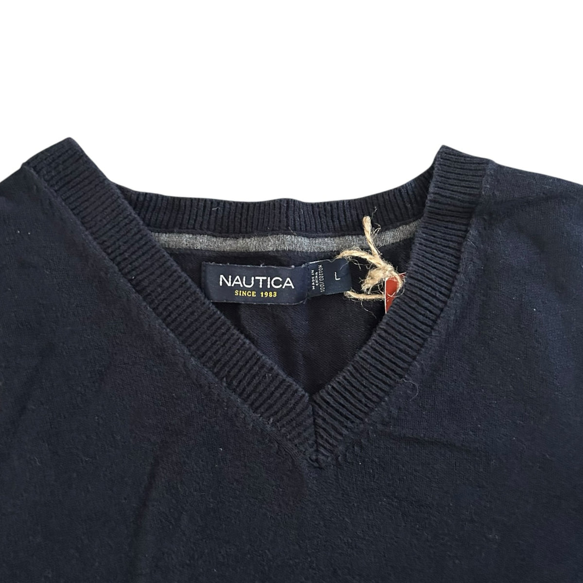 Large Nautica Navy V-Neck Thin Sweatshirt