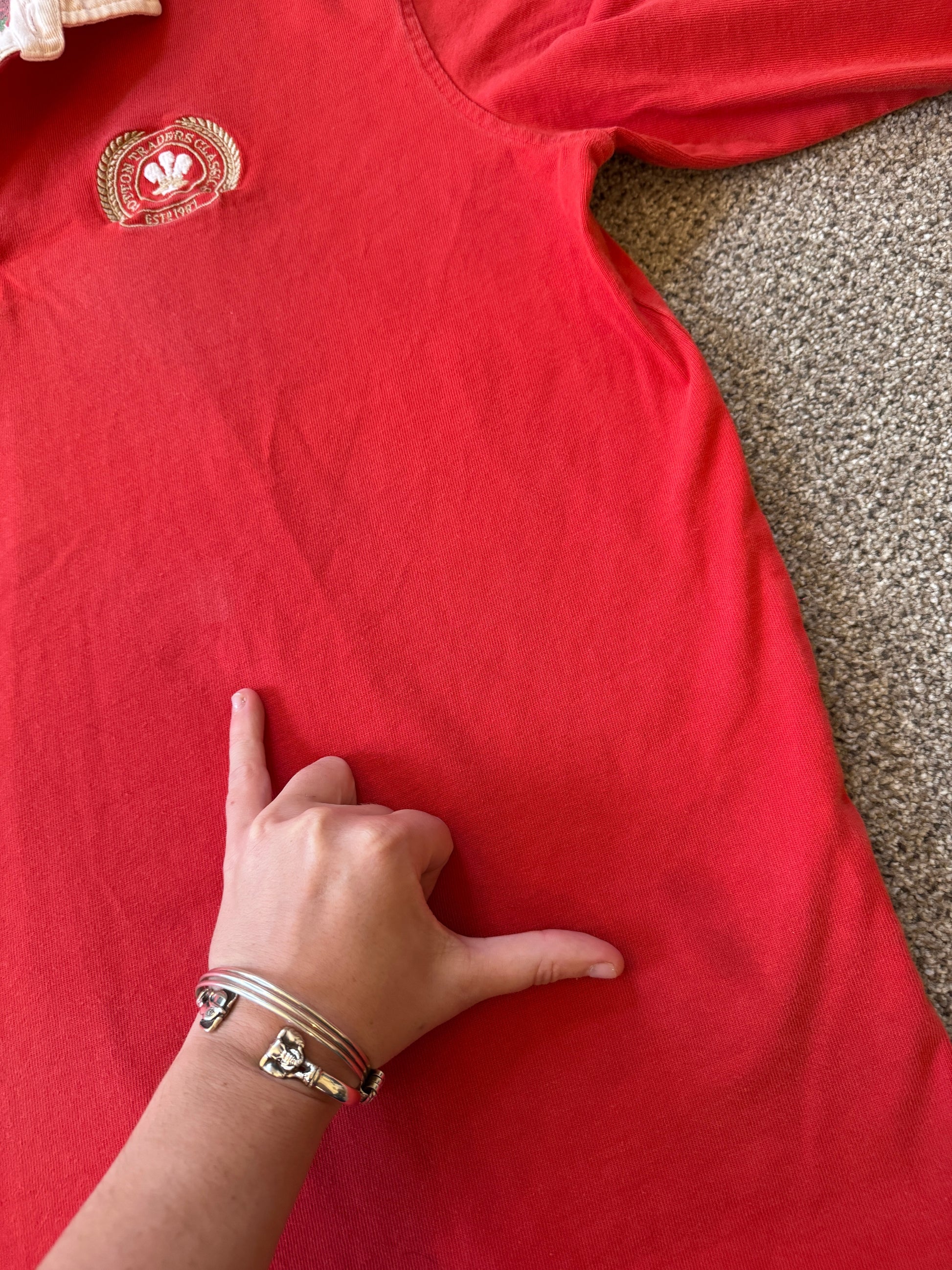 Extra large Cotton Traders Red Wales Rugby Shirt