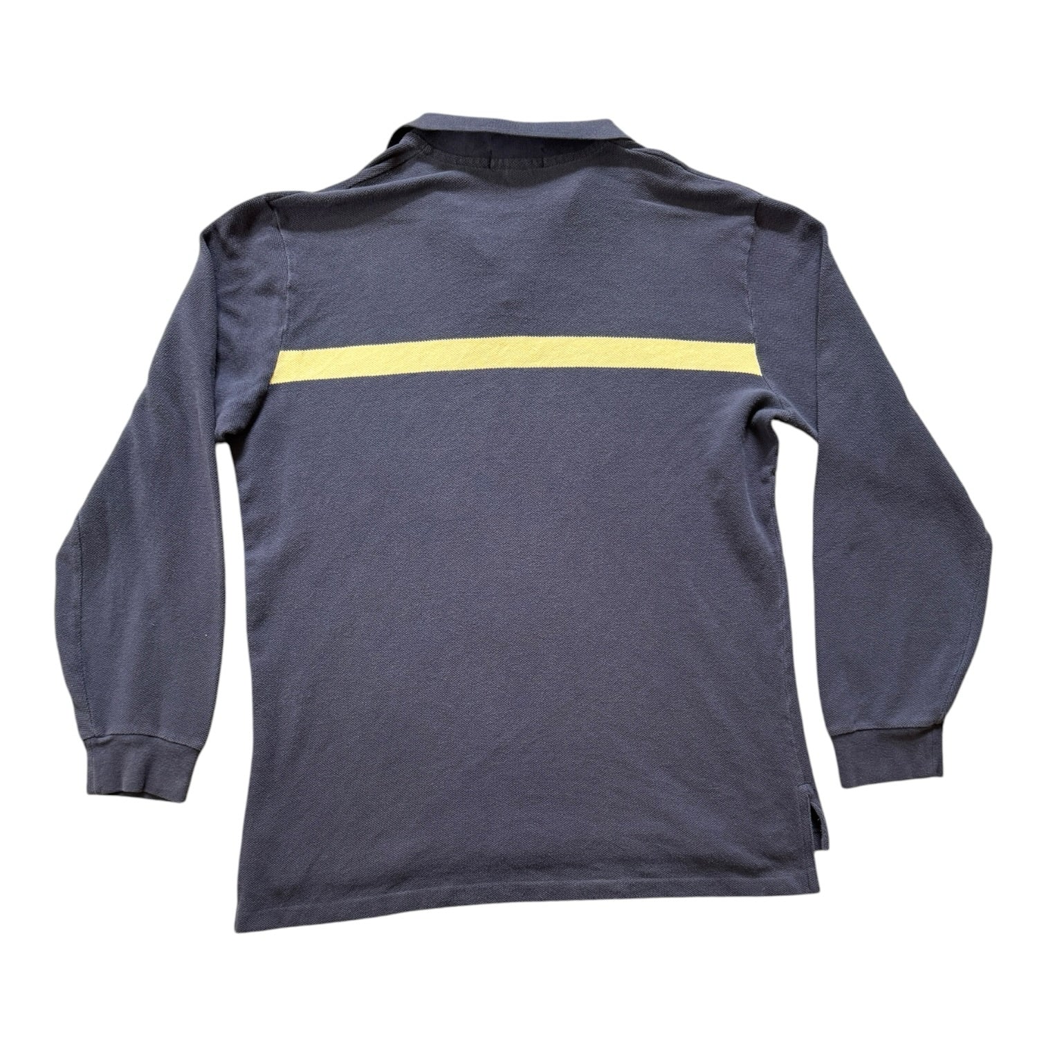 Extra large Ralph Lauren Navy and Yellow Long Sleeved Polo Shirt