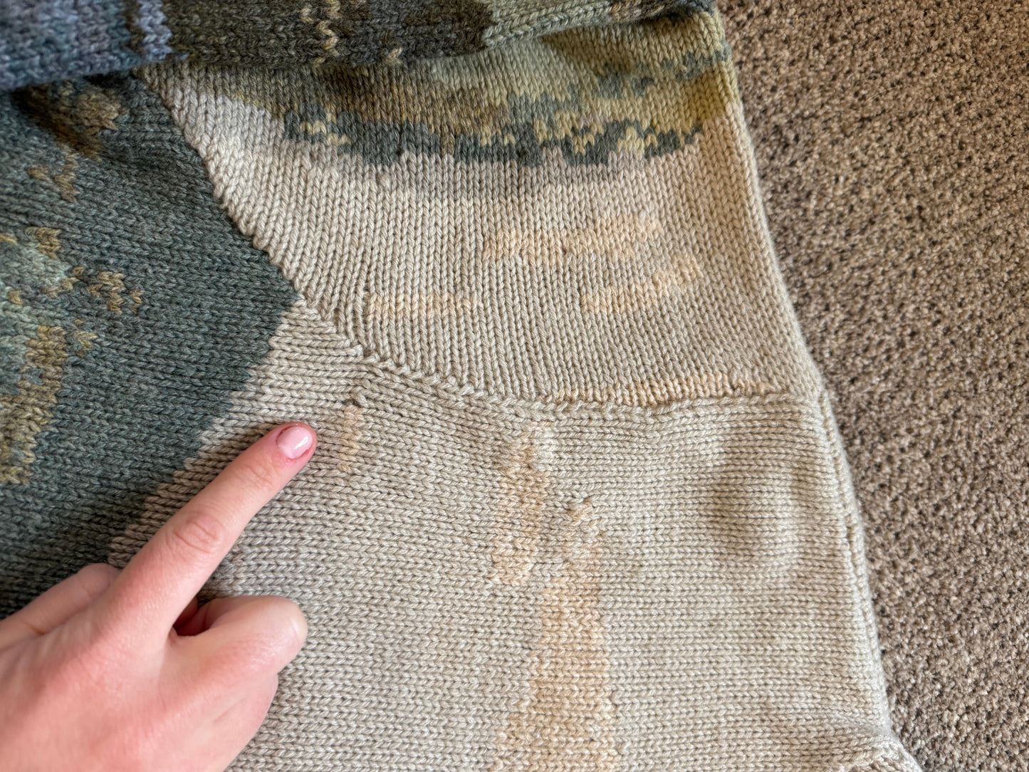 Rare Extra large Ralph Lauren Green Full Zip Landscape Scenery Dog/Horse Cardigan