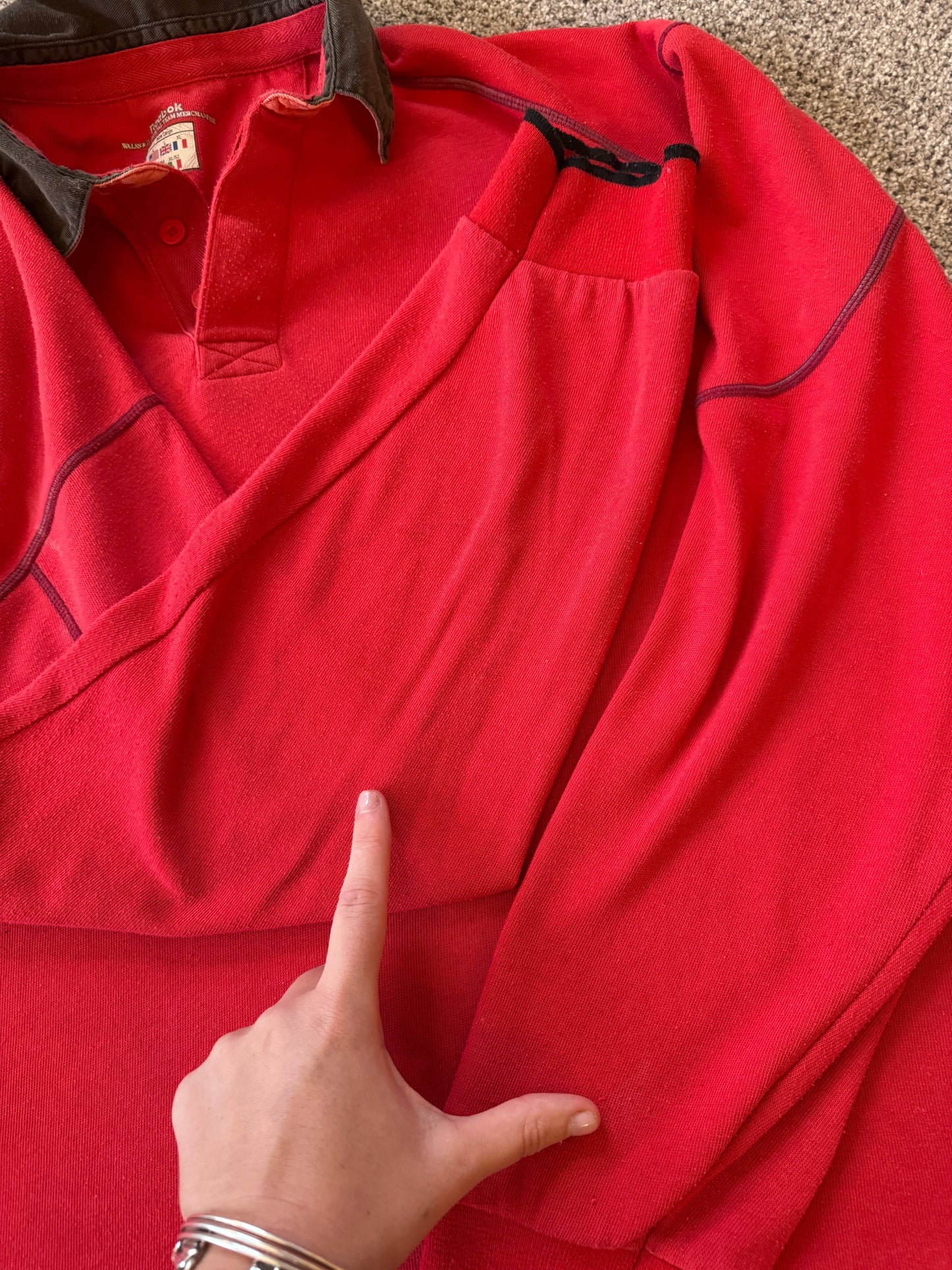 Large Reebok Red Wales Rugby Shirt