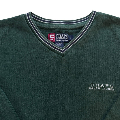 Medium Chaps Green V-Neck Sweatshirt