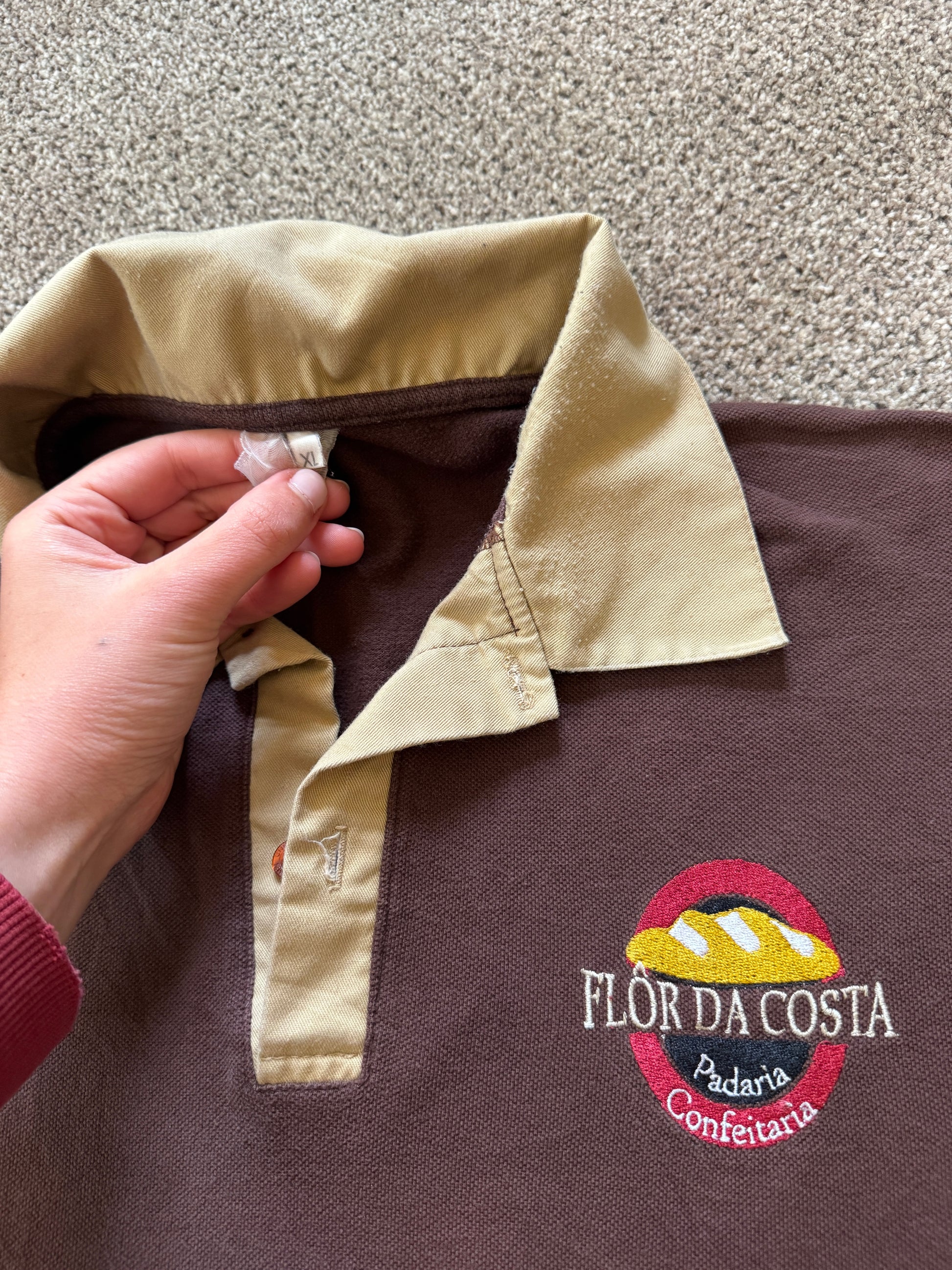 Extra large Flor Da Costa Bakery Brown Rugby Shirt