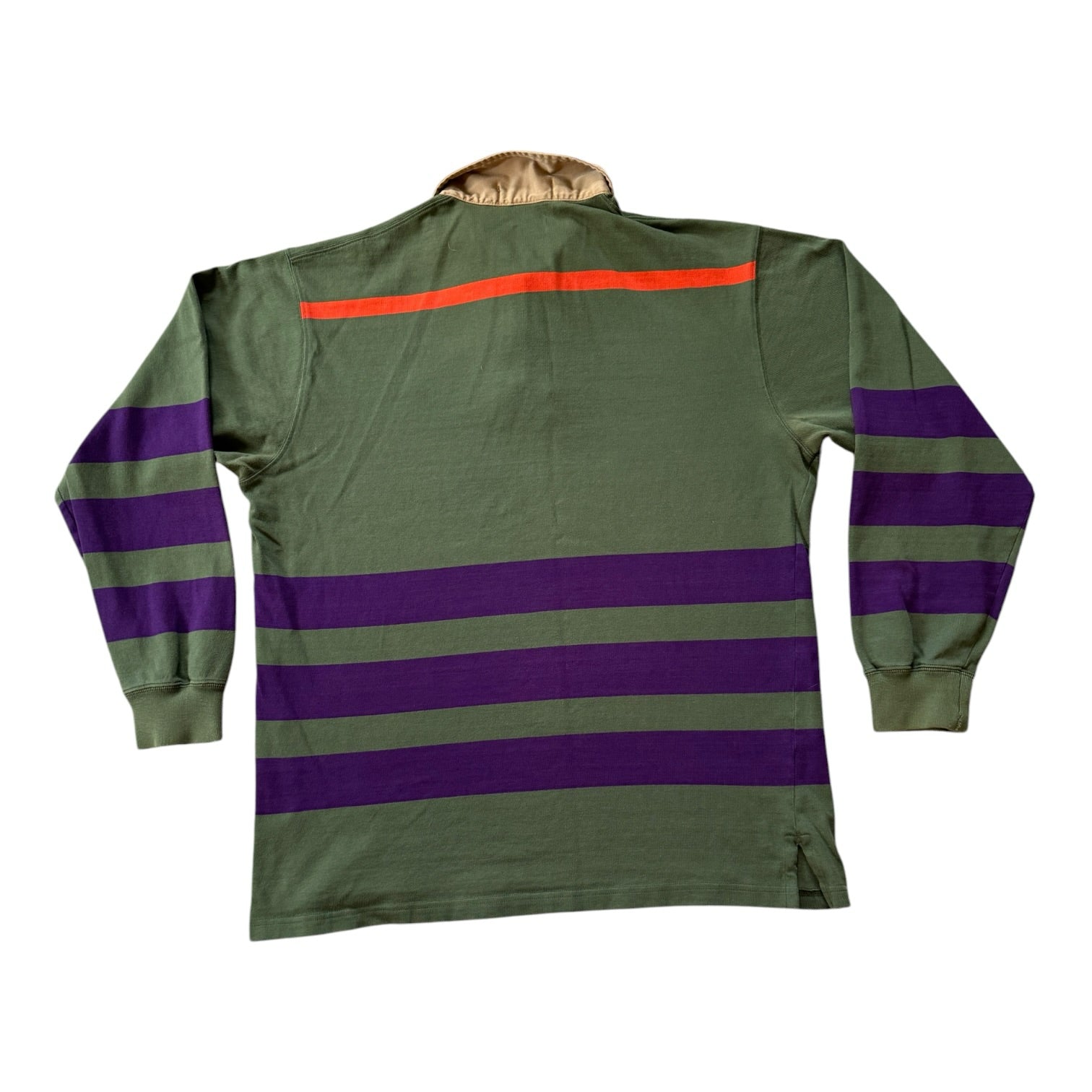 Medium Ralph Lauren Green, Purple and Orange Rugby Shirt