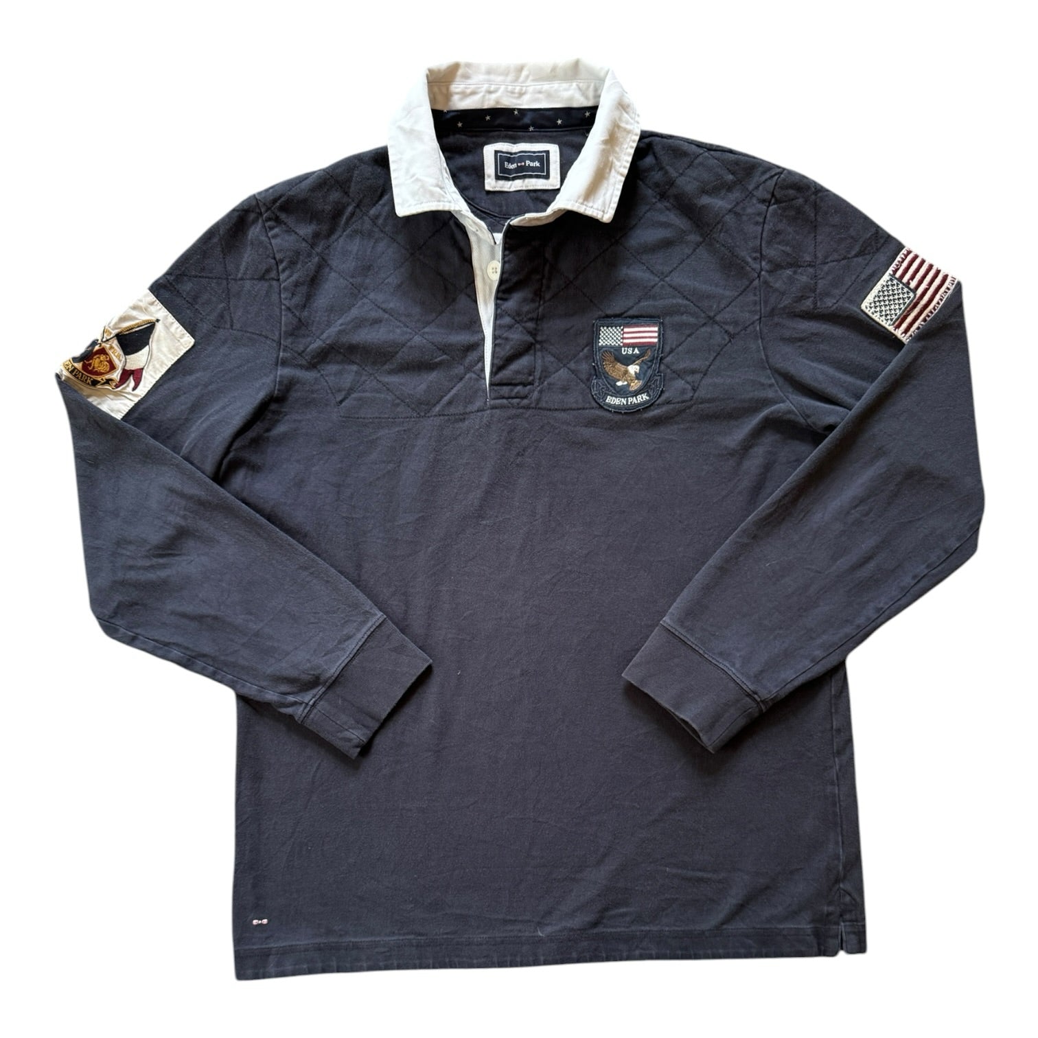 Large Eden Park Navy USA Rugby Shirt