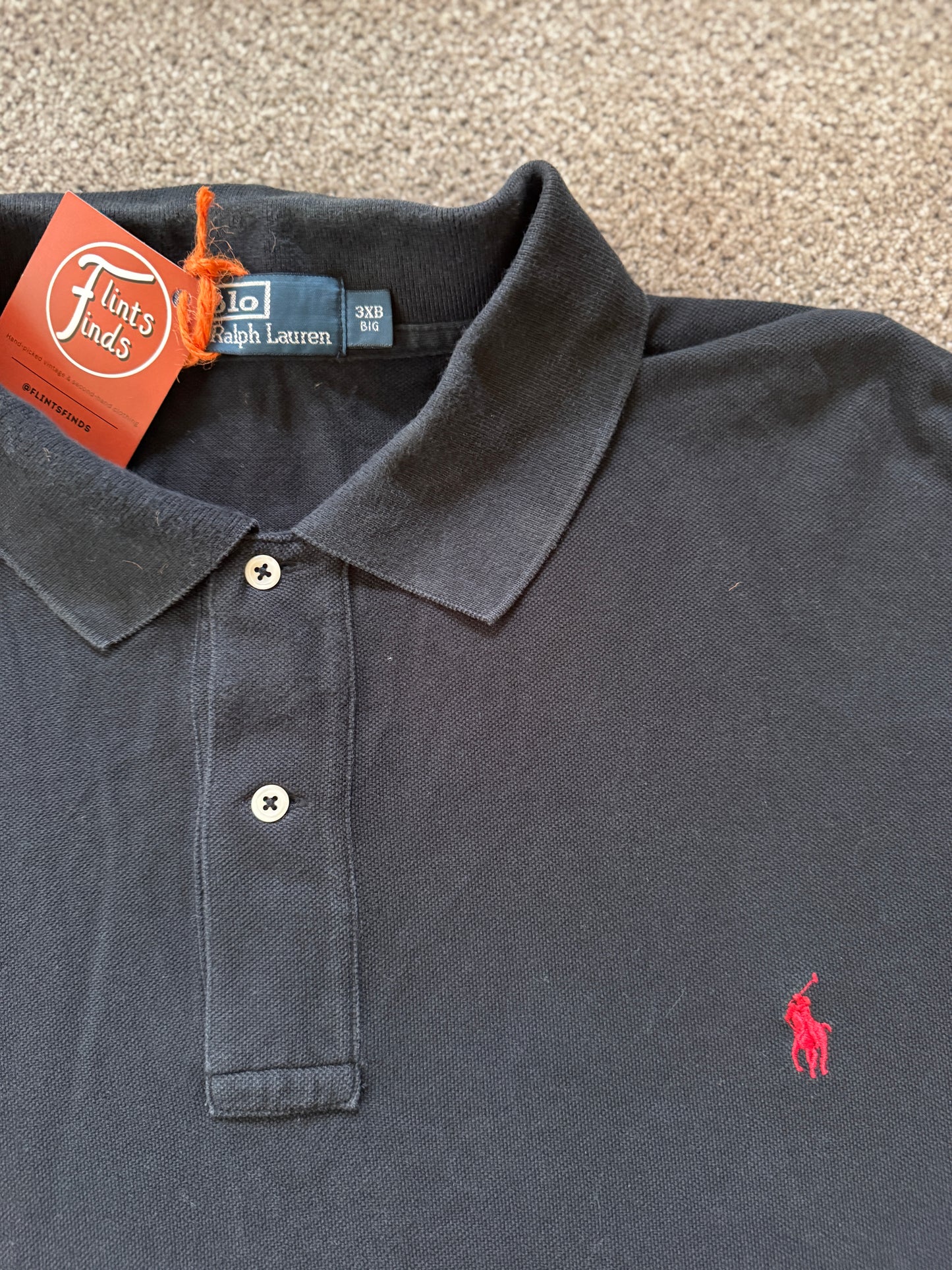 3XB Ralph Lauren Black Long Sleeved Polo Shirt