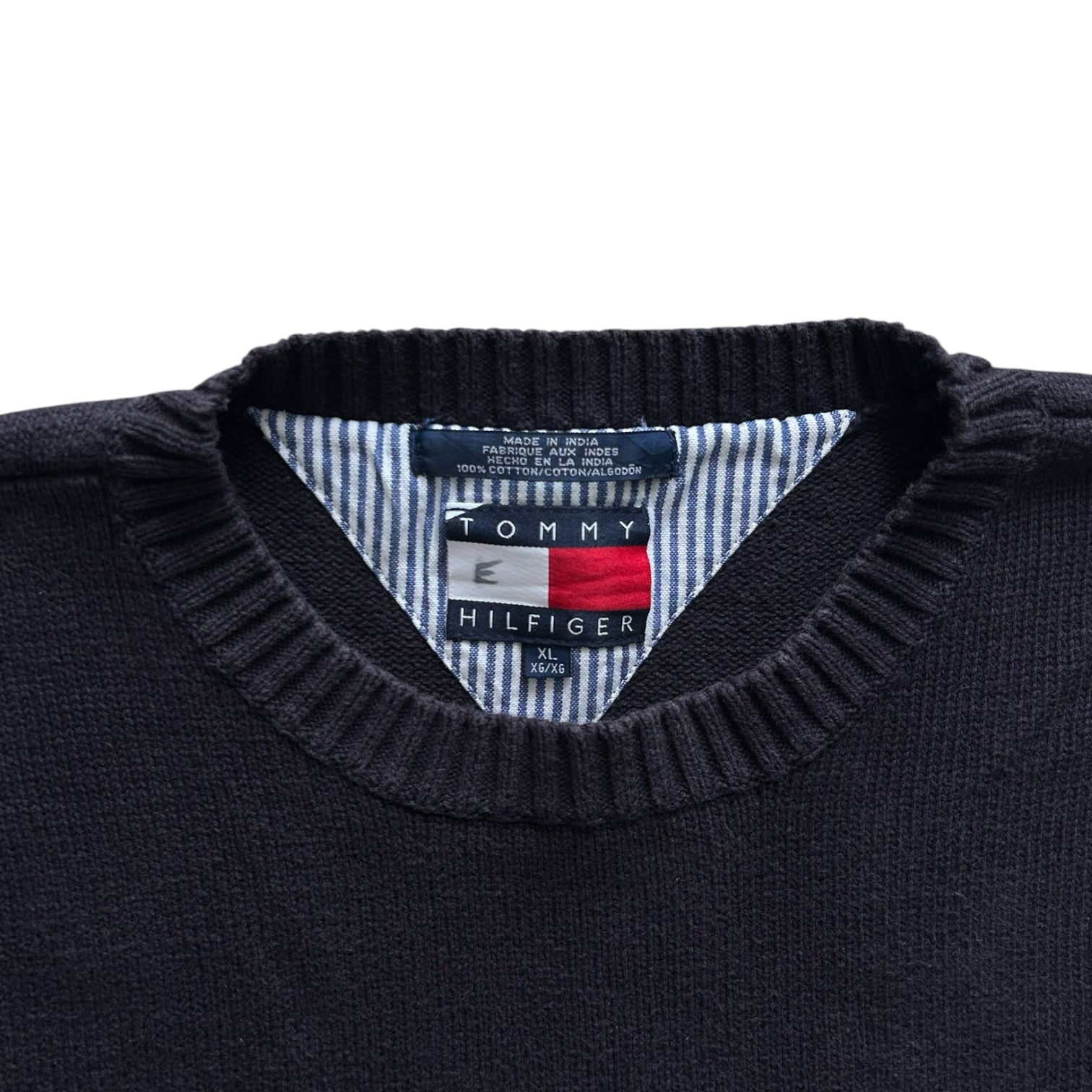 Extra large Tommy Hilfiger Black Heavy Knit Argyle Jumper