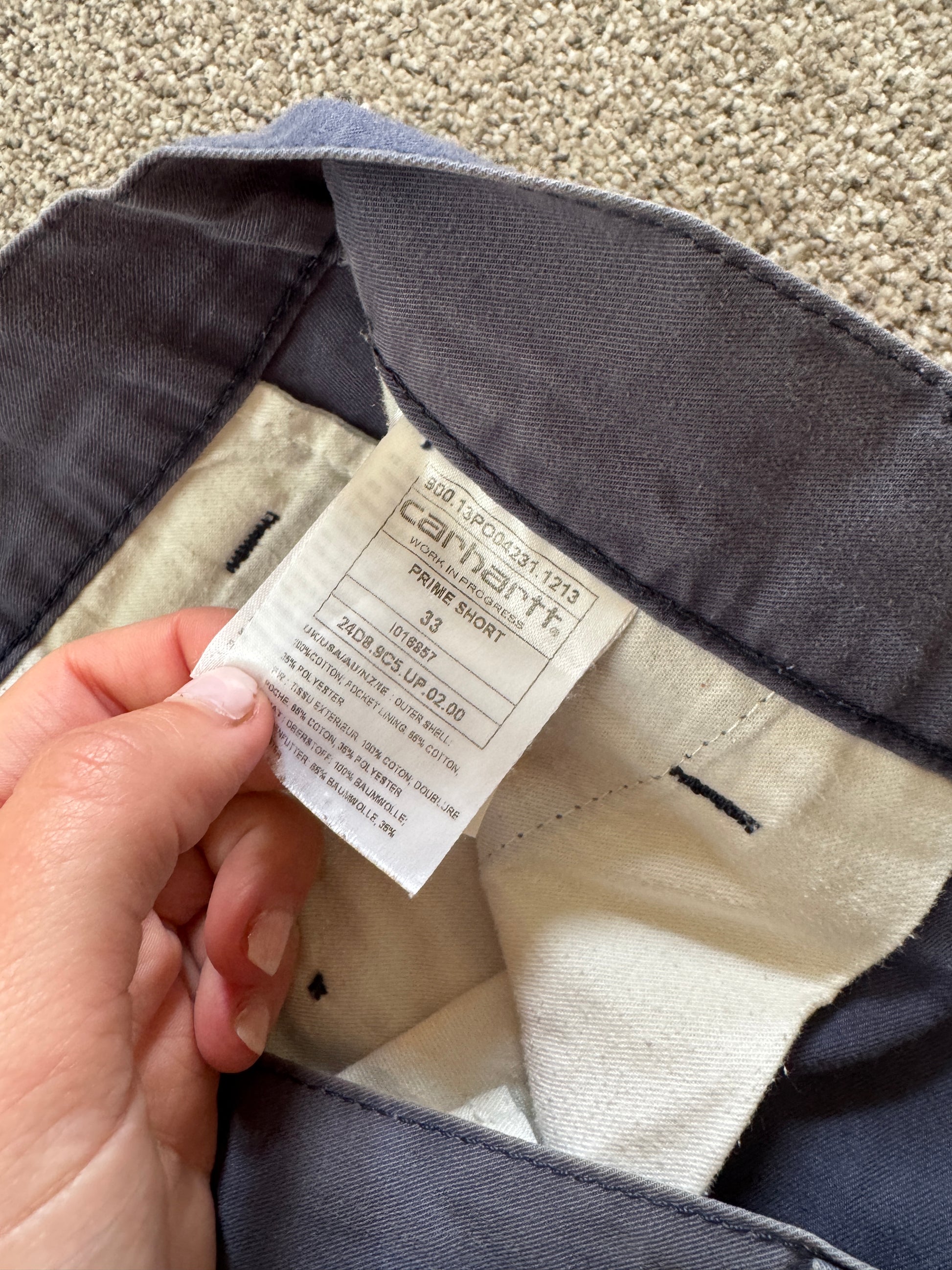 33" Carhartt Grey 'Prime Short' Shorts