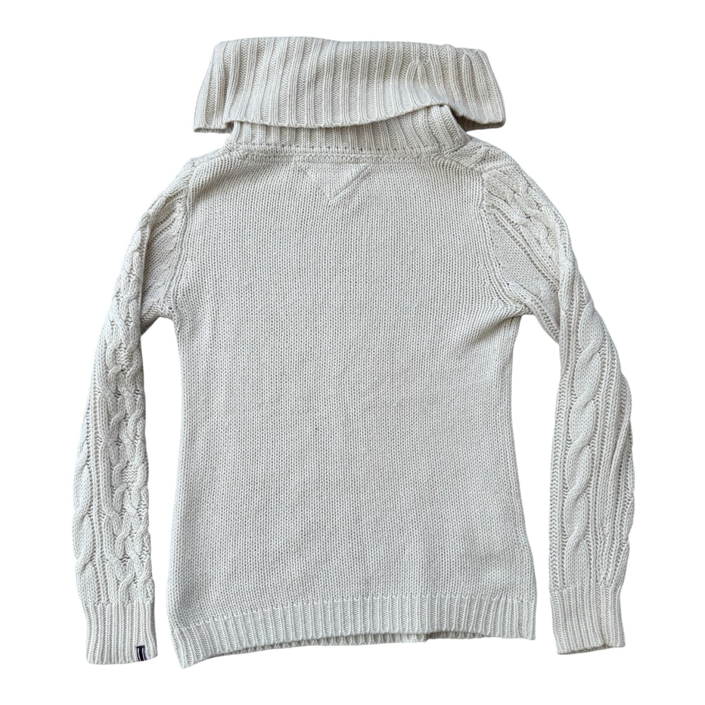 Woman's Medium Tommy Hilfiger Creamy White Turtle Neck Cable Knit Jumper