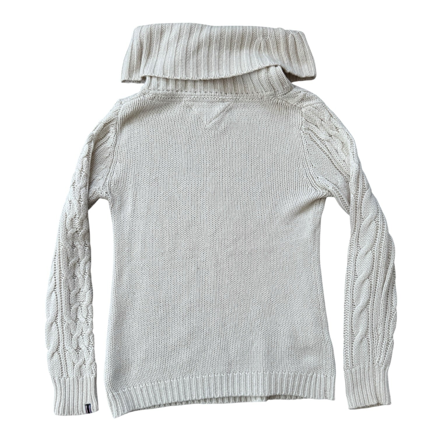 Woman's Medium Tommy Hilfiger Creamy White Turtle Neck Cable Knit Jumper