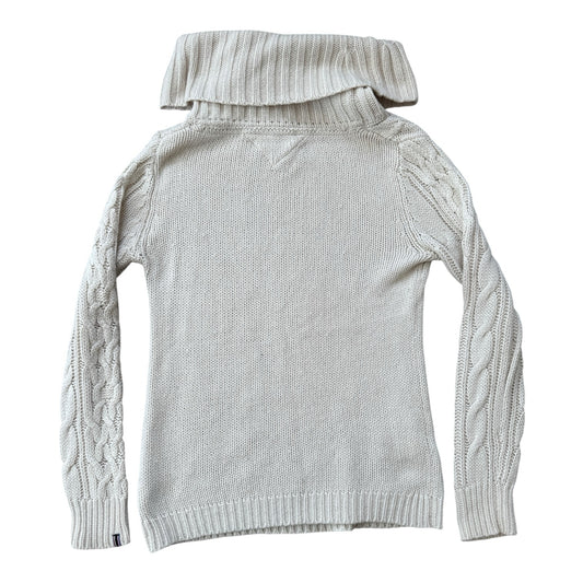 Woman's Medium Tommy Hilfiger Creamy White Turtle Neck Cable Knit Jumper