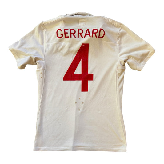 Medium 2009-10 Umbro White Gerrard 4 England Football Shirt