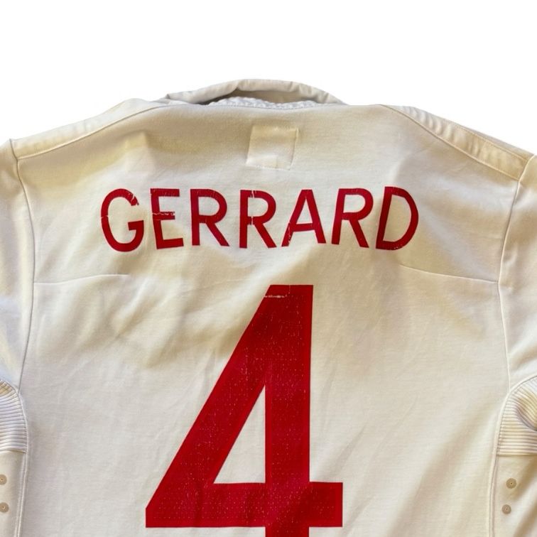 Medium 2009-10 Umbro White Gerrard 4 England Football Shirt