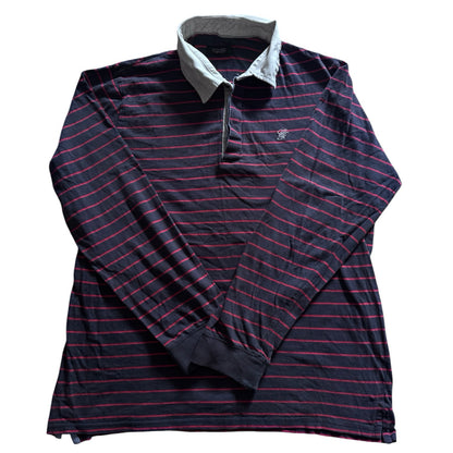 XXL Zara Navy Striped Rugby Shirt