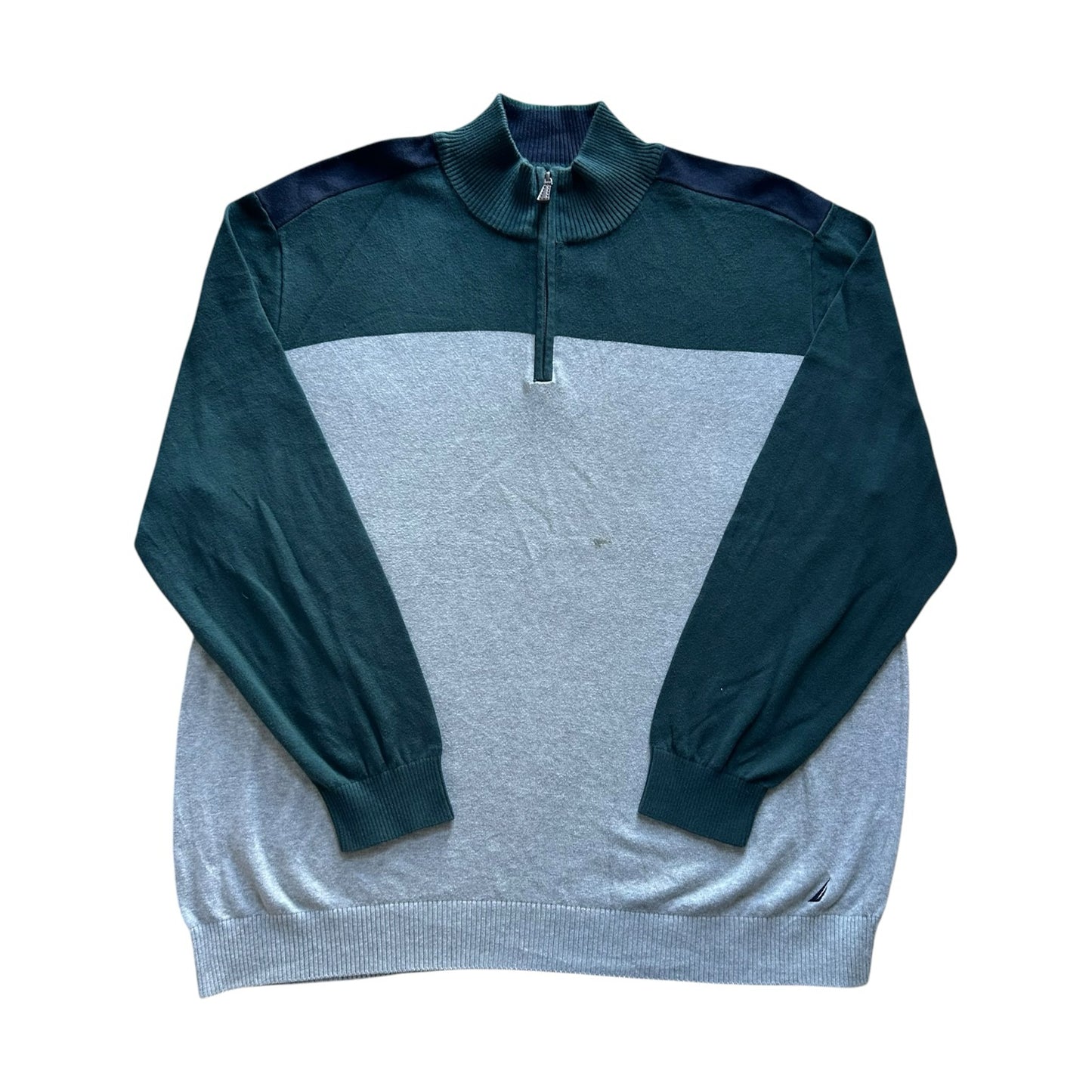 3XL Nautica Grey And Green 1/4 Zip