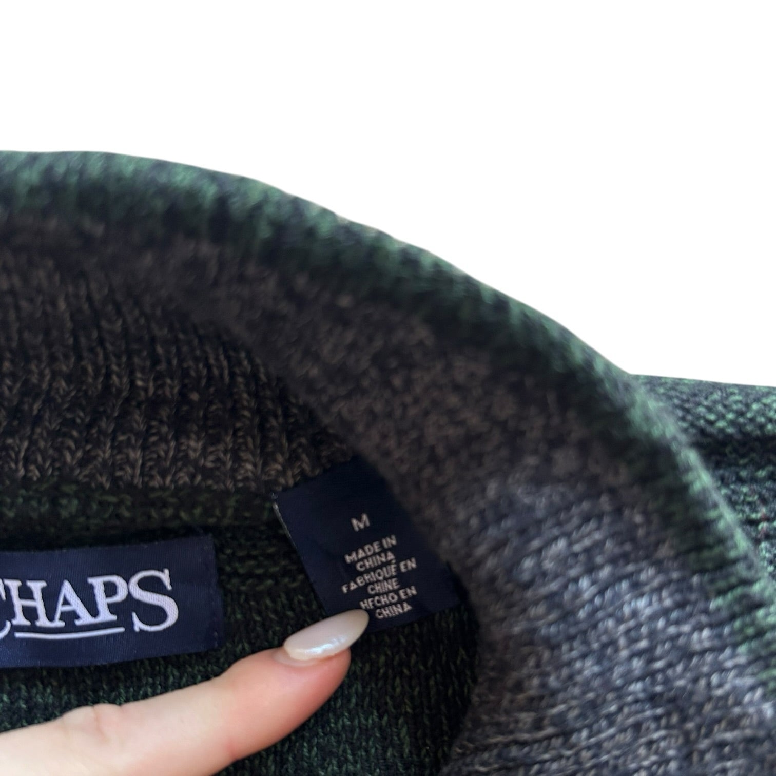 Medium Chaps Green 1/4 Button Jumper