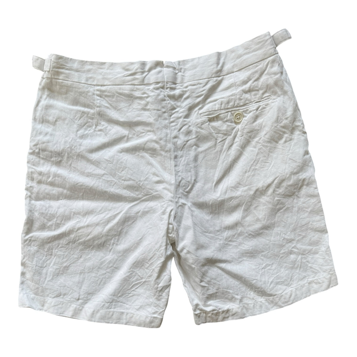32" Orlebar Brown White Linen Shorts