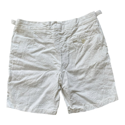 32" Orlebar Brown White Linen Shorts
