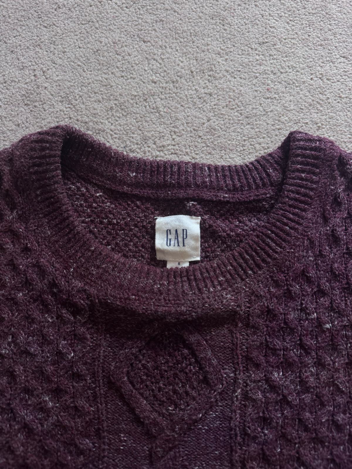 Small Gap Purple Cable Knit Jumper