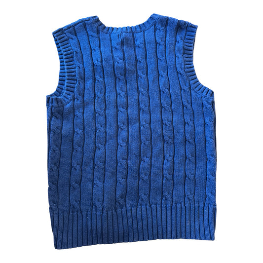 Aged 8 Chaps Navy Cable Knit Sweater Vest