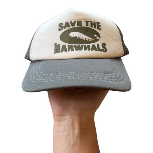 Save The Narwhals Grey Trucker Cap