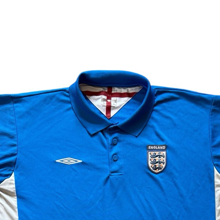 2006-07 Large Umbro Blue England Football Polo Shirt - Lots of pulls