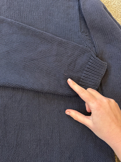 Large Eddie Bauer Navy Knitted Jumper