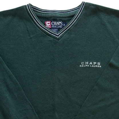 Medium Chaps Green V-Neck Sweatshirt