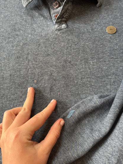 Extra large Quiksilver Blue Long Sleeved Polo Shirt