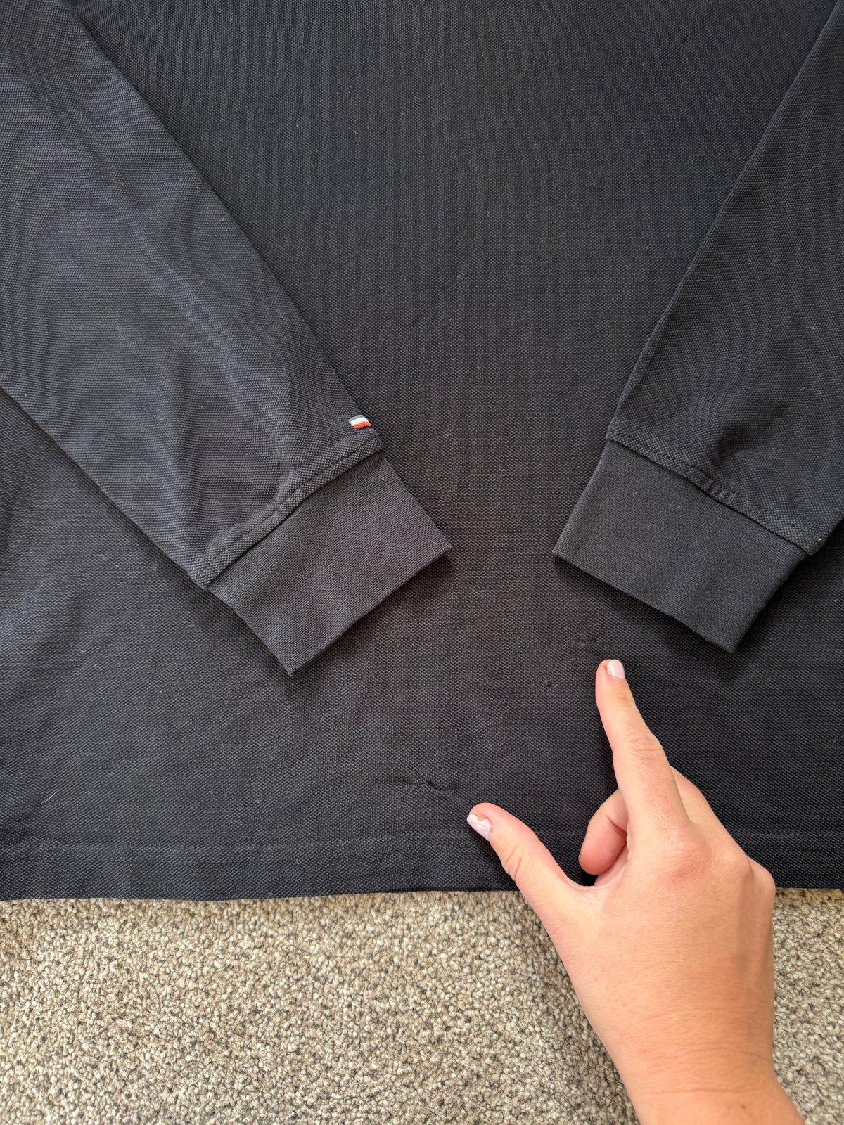 Small U.S. Polo Assn. Black Long Sleeved Polo Shirt