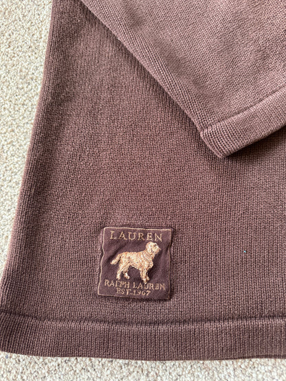 Woman's Extra large Ralph Lauren Brown Knitted Collared Jumper