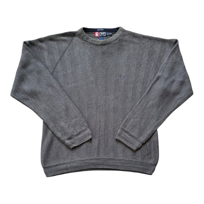 XXL Chaps Grey Herringbone Knitted Jumper