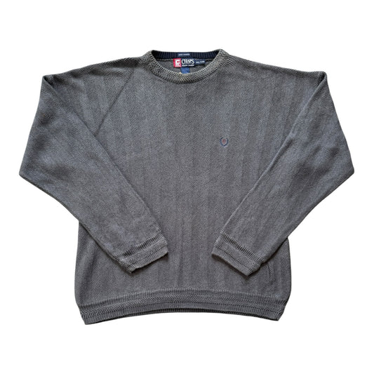 XXL Chaps Grey Herringbone Knitted Jumper