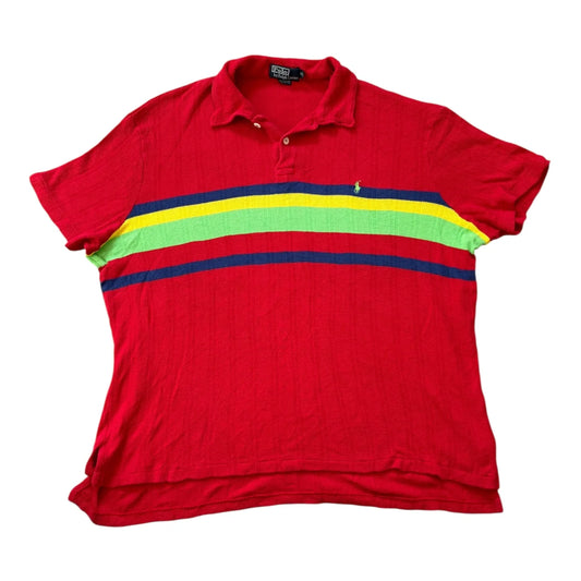 XXL Ralph Lauren Red Waffle Knit Polo Shirt
