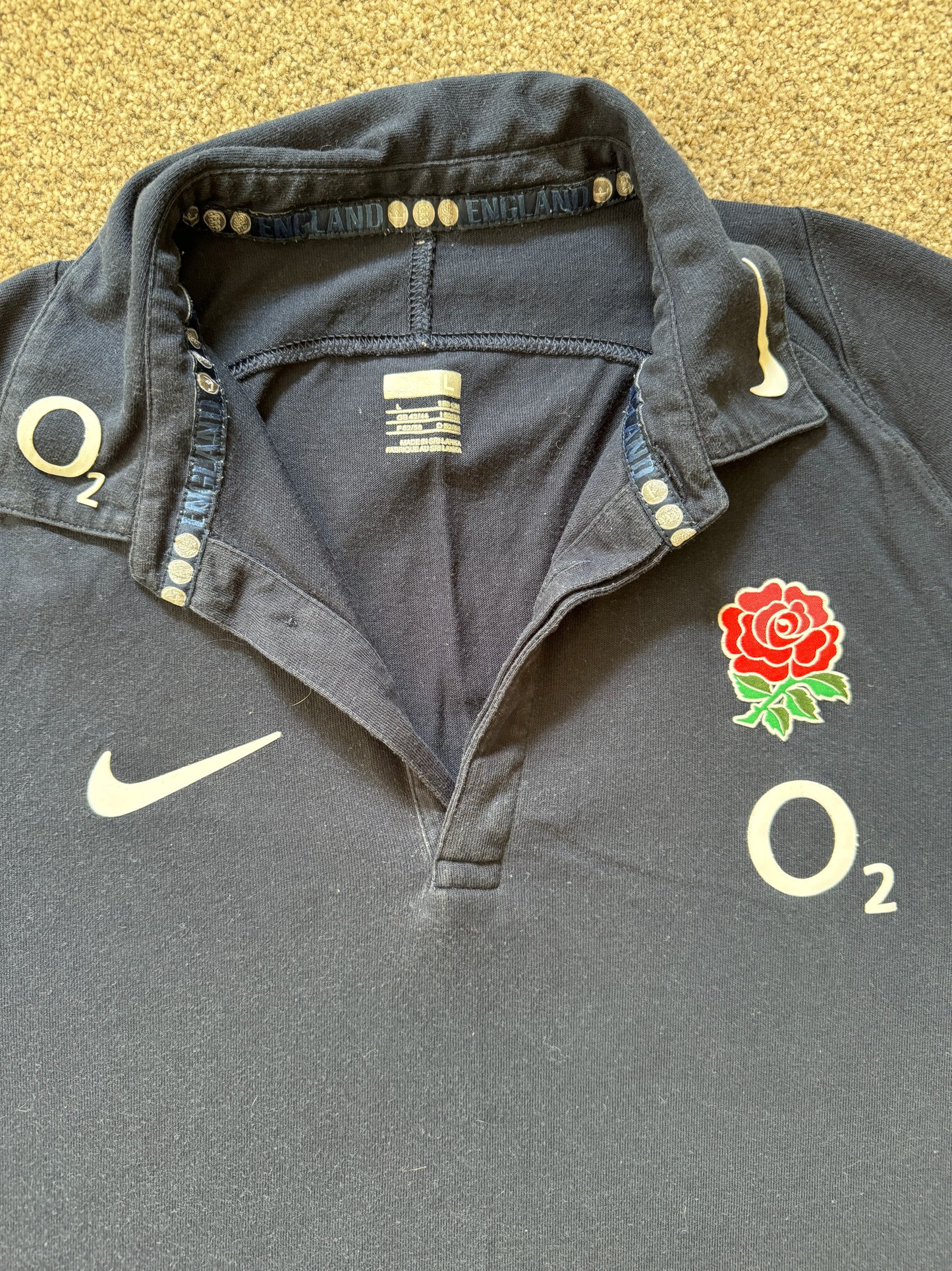 Large Nike Navy England Rugby Shirt