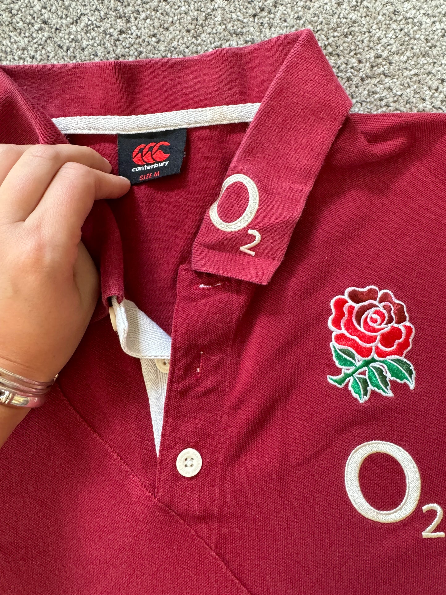 Medium Canterbury Red England Rugby Shirt