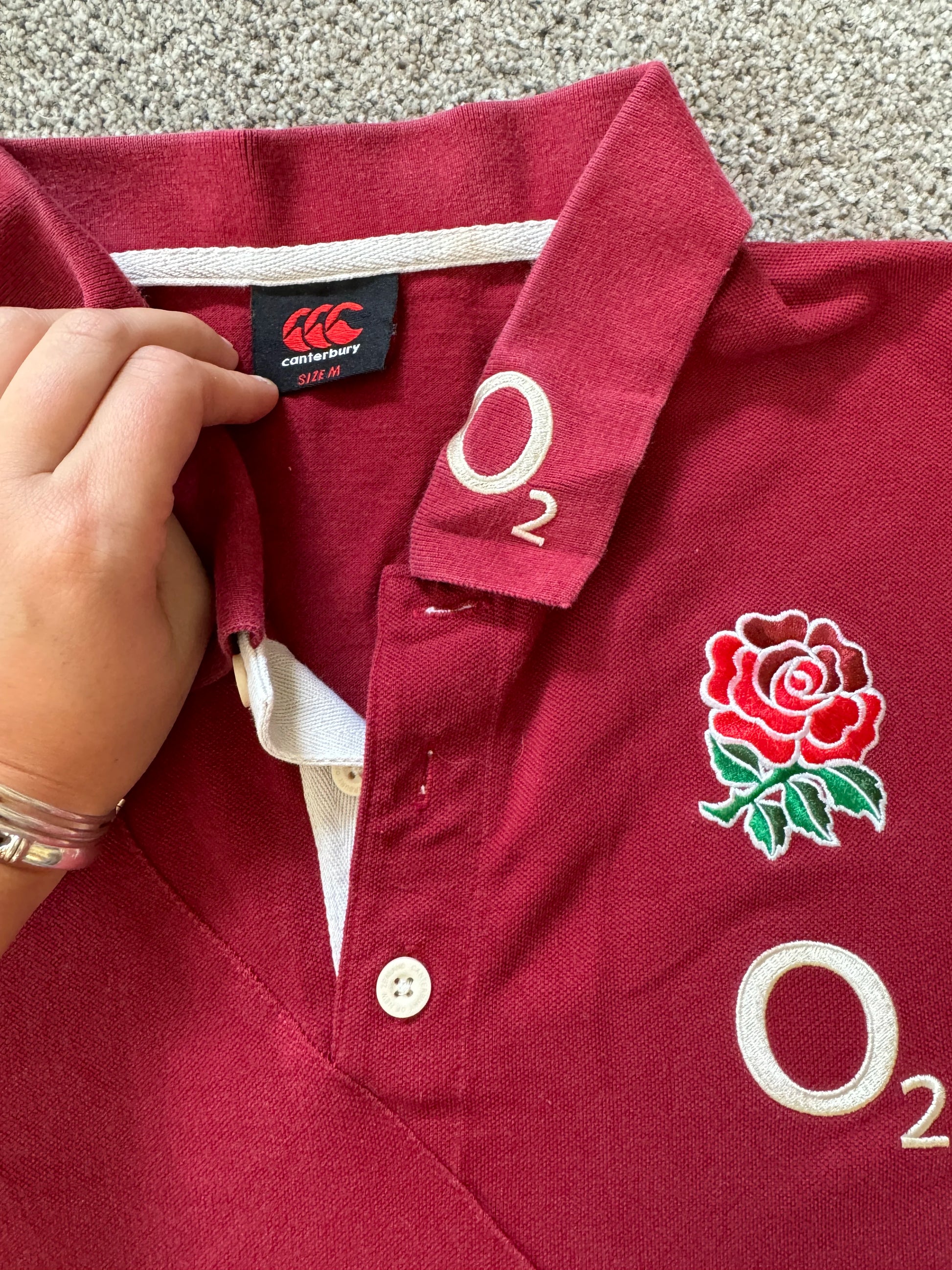 Medium Canterbury Red England Rugby Shirt