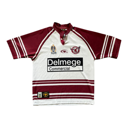 Large Classic White Manly Warringah Sea Eagles Rugby Shirt