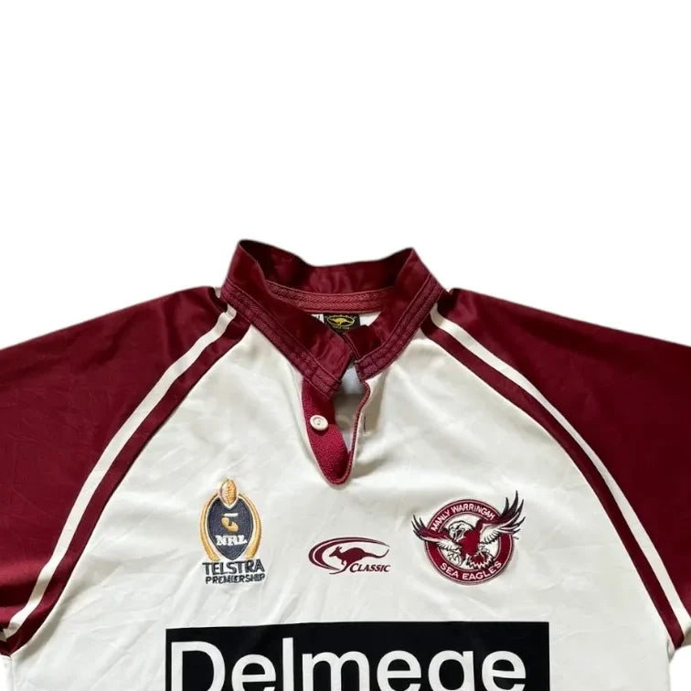 Large Classic White Manly Warringah Sea Eagles Rugby Shirt
